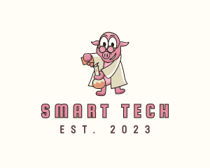 Smart Pig Chemist logo design