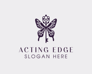 Elegant Butterfly Key Wing logo design