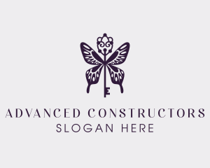 Elegant Butterfly Key Wing logo design