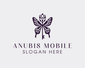 Elegant Butterfly Key Wing logo design