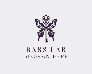 Elegant Butterfly Key Wing logo design