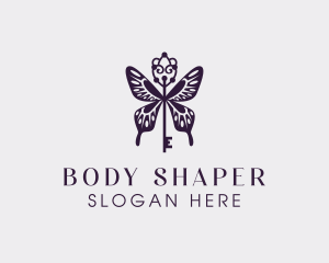 Elegant Butterfly Key Wing logo design