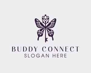 Elegant Butterfly Key Wing logo design