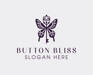 Elegant Butterfly Key Wing logo design