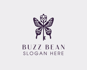 Elegant Butterfly Key Wing logo design