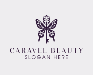 Elegant Butterfly Key Wing logo design