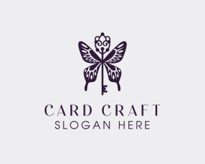 Elegant Butterfly Key Wing logo design