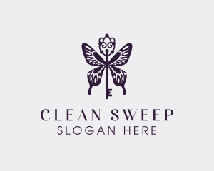 Elegant Butterfly Key Wing logo design