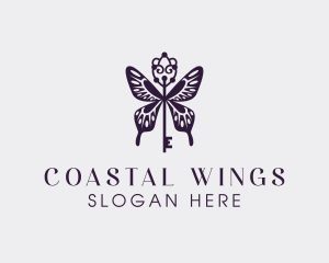 Elegant Butterfly Key Wing logo design