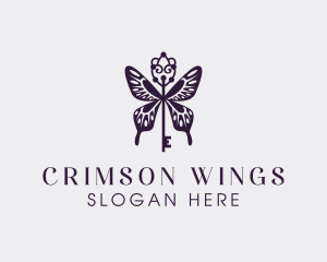 Elegant Butterfly Key Wing logo design