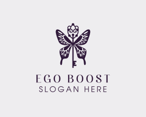 Elegant Butterfly Key Wing logo design