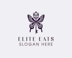 Elegant Butterfly Key Wing logo design