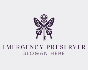 Elegant Butterfly Key Wing logo design