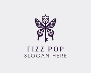 Elegant Butterfly Key Wing logo design