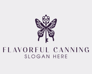 Elegant Butterfly Key Wing logo design