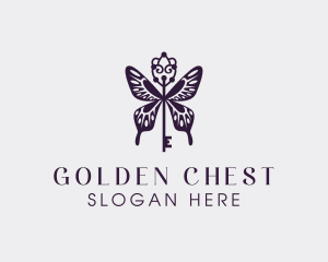 Elegant Butterfly Key Wing logo design