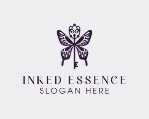 Elegant Butterfly Key Wing logo design