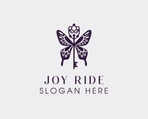 Elegant Butterfly Key Wing logo design