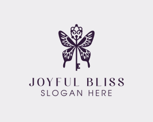 Elegant Butterfly Key Wing logo design