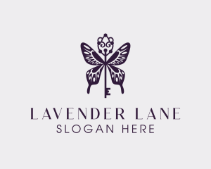 Elegant Butterfly Key Wing logo design