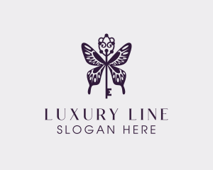 Elegant Butterfly Key Wing logo design