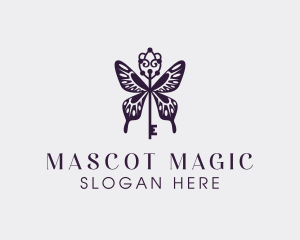 Elegant Butterfly Key Wing logo design