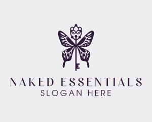 Elegant Butterfly Key Wing logo design