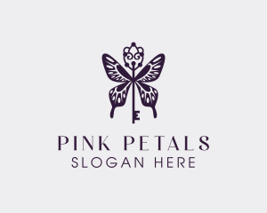 Elegant Butterfly Key Wing logo design