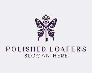 Elegant Butterfly Key Wing logo design