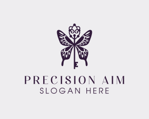 Elegant Butterfly Key Wing logo design