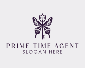 Elegant Butterfly Key Wing logo design