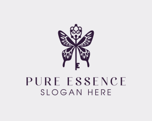 Elegant Butterfly Key Wing logo design