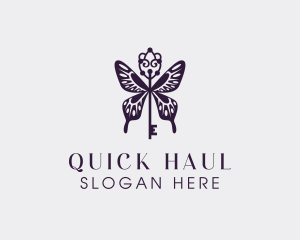 Elegant Butterfly Key Wing logo design