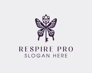 Elegant Butterfly Key Wing logo design