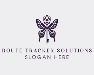 Elegant Butterfly Key Wing logo design