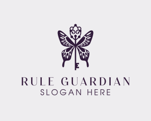 Elegant Butterfly Key Wing logo design