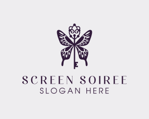 Elegant Butterfly Key Wing logo design