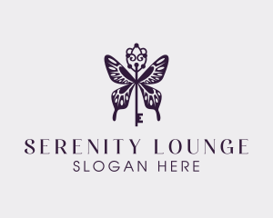 Elegant Butterfly Key Wing logo design