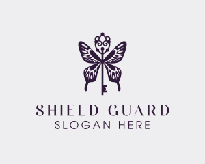 Elegant Butterfly Key Wing logo design