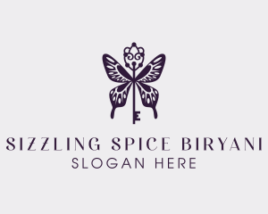 Elegant Butterfly Key Wing logo design