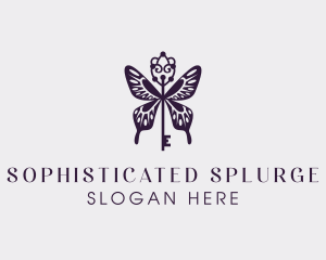 Elegant Butterfly Key Wing logo design