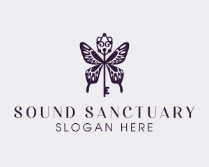 Elegant Butterfly Key Wing logo design