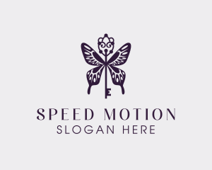 Elegant Butterfly Key Wing logo design