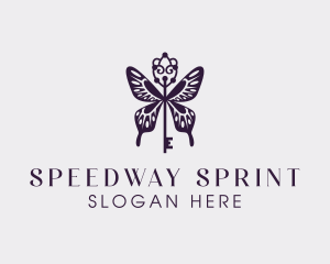 Elegant Butterfly Key Wing logo design