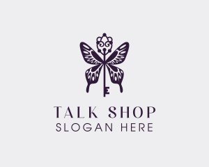 Elegant Butterfly Key Wing logo design