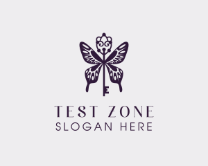 Elegant Butterfly Key Wing logo design