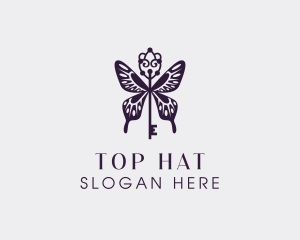 Elegant Butterfly Key Wing logo design