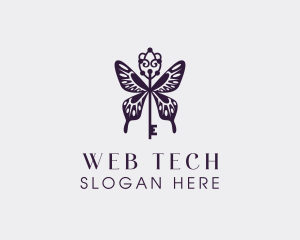 Elegant Butterfly Key Wing logo design