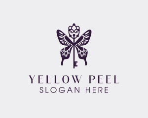 Elegant Butterfly Key Wing logo design