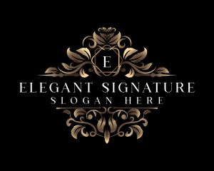 Elegant Ornamental Floral logo design